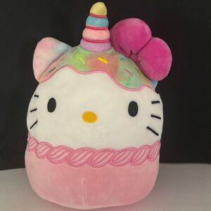Squishmallows Hello Kitty Unicorn Ice Cream Cupcake Sprinkles Plush Doll Bday